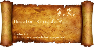Heszler Kristóf névjegykártya