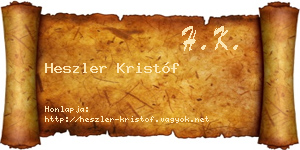 Heszler Kristóf névjegykártya