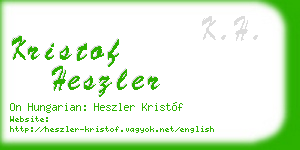 kristof heszler business card