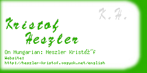 kristof heszler business card